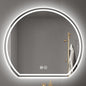 Bathroom Mirror with 3 Colour LED Lights, Wall Mounted Bathroom Vanity Mirror, Demister Heat Pad/Dimming Function/Touch Switch Smart Mirror(A,31.4" x28.3/80x72cm)
