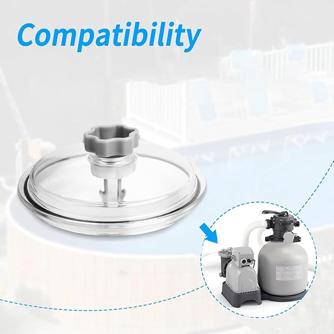 Pool Leaf Trap Cover Lid – Sand Filter Replacement Kit | Leaf Catcher Filtration Cap for Specific Model Pumps Repair Part Not Compatible with 14 or 16 Inch Equipment Pool Cleaning Accessory