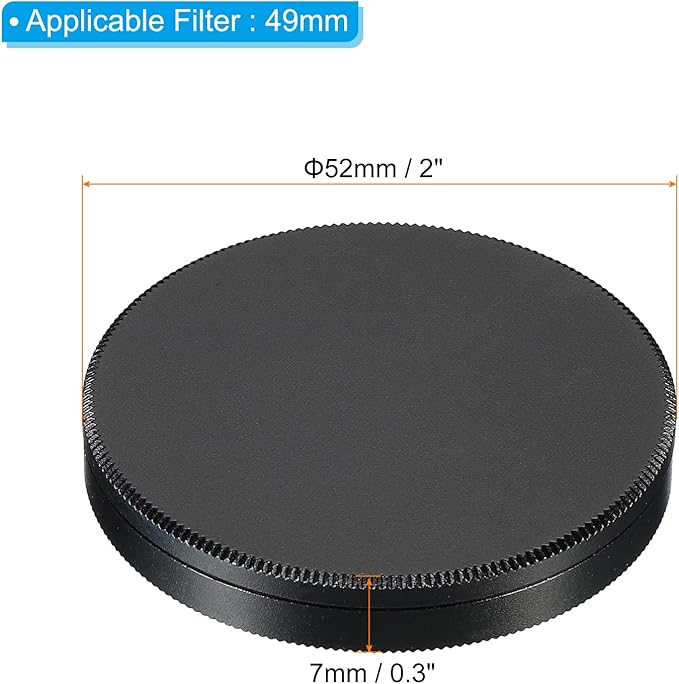 PATIKIL 49mm Lens Cap, Camera Lens Cap Cover Universal Lens Filter Stack Cap Front Metal Protective Case Cover with Cleaning Cloth for Photography Camera Filter