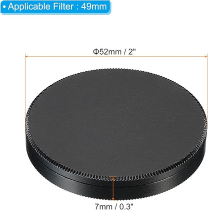 PATIKIL 49mm Lens Cap, Camera Lens Cap Cover Universal Lens Filter Stack Cap Front Metal Protective Case Cover with Cleaning Cloth for Photography Camera Filter