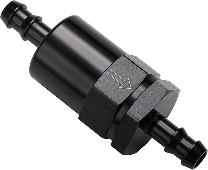 3/8" Billet Inline Fuel Filter 30 Micron Aluminum Black