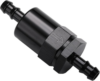 3/8" Billet Inline Fuel Filter 30 Micron Aluminum Black