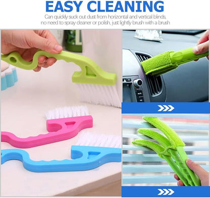 TEHAUX 8pcs Window Groove Cleaning Brush Set Scrubber for Wet and Dry Use, Multi-Size Gap Brushes for Window Tracks and Crevices, Household Cleaning Tools for Indoor Dust Removal