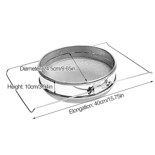 Honey Separator,Stainless Steel Double Sieve,Beekeeping Honey Harvesting Supplies | for Harvesting Processing Apiary Commercial Beekeepers Outdoor