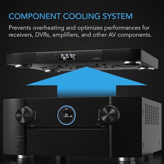 AC Infinity AIRCOM T9, Quiet Cooling Fan System 17" Top-Exhaust for Receivers, Amps, DVR, AV Cabinet Components