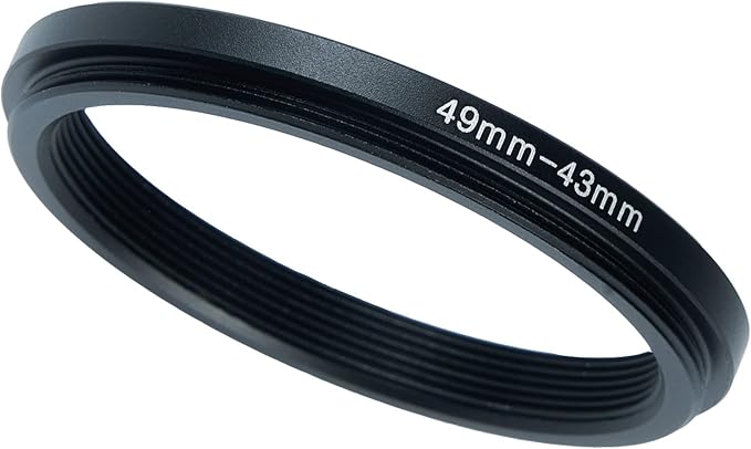 49mm to 43mm Step-Down Ring Filter Adapter for All Brands UV ND CPL Metal Ring Step-Down Rings Adapter Filter (49mm-43mm)