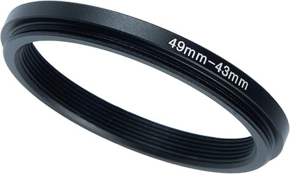 49mm to 43mm Step-Down Ring Filter Adapter for All Brands UV ND CPL Metal Ring Step-Down Rings Adapter Filter (49mm-43mm)