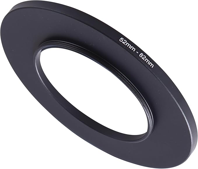 52-82mm Step-Up Ring Adapter, 52mm to 82mm Step Up Filter Ring for 52mm Lens Mount 82mm for DSLR Lenses and ND UV CPL IR Filters （52-82mm）