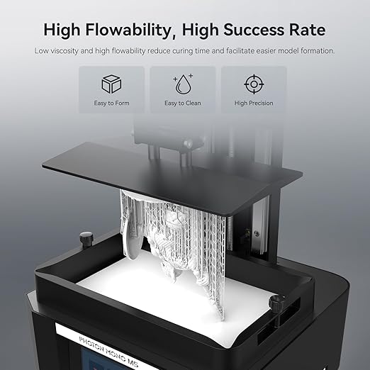ANYCUBIC ABS-Like Resin Pro 2, Upgraded 8K 3D Printer Resin with Enhanced Strength and Toughness, High Precision, Low Odor, Wide Compatibility for All LCD Resin 3D Printers (White, 1kg)