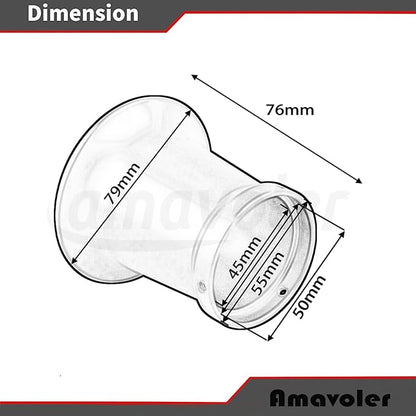 50mm Carburetor Air Filter Trumpet Velocity Stack Funnel CNC Alloy Parts Fit for PE VM 21mm,24mm,26mm,28mm,30mm, for Honda Yamaha Kawasaki ATV Dirt Bike Carb Intake Wind Horn Cup. (black)