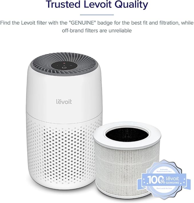 LEVOIT Genuine Core Mini-P Replacement Filter, Core Mini-RF Air Purifier Filters, Supports HEPA Sleep Mode, High-Efficiency Activated Carbon for Removal of Smoke, Odor, Allergens, Pollen, 2 Pack,White