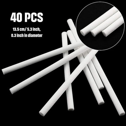 40 Pieces Humidifier Filter Cotton Refill Travel Mini Humidifier Filters Sticks Car Filters Replacement Parts for Portable Personal USB Powered Smart H20 in Office Bedroom(5.3 Inch)