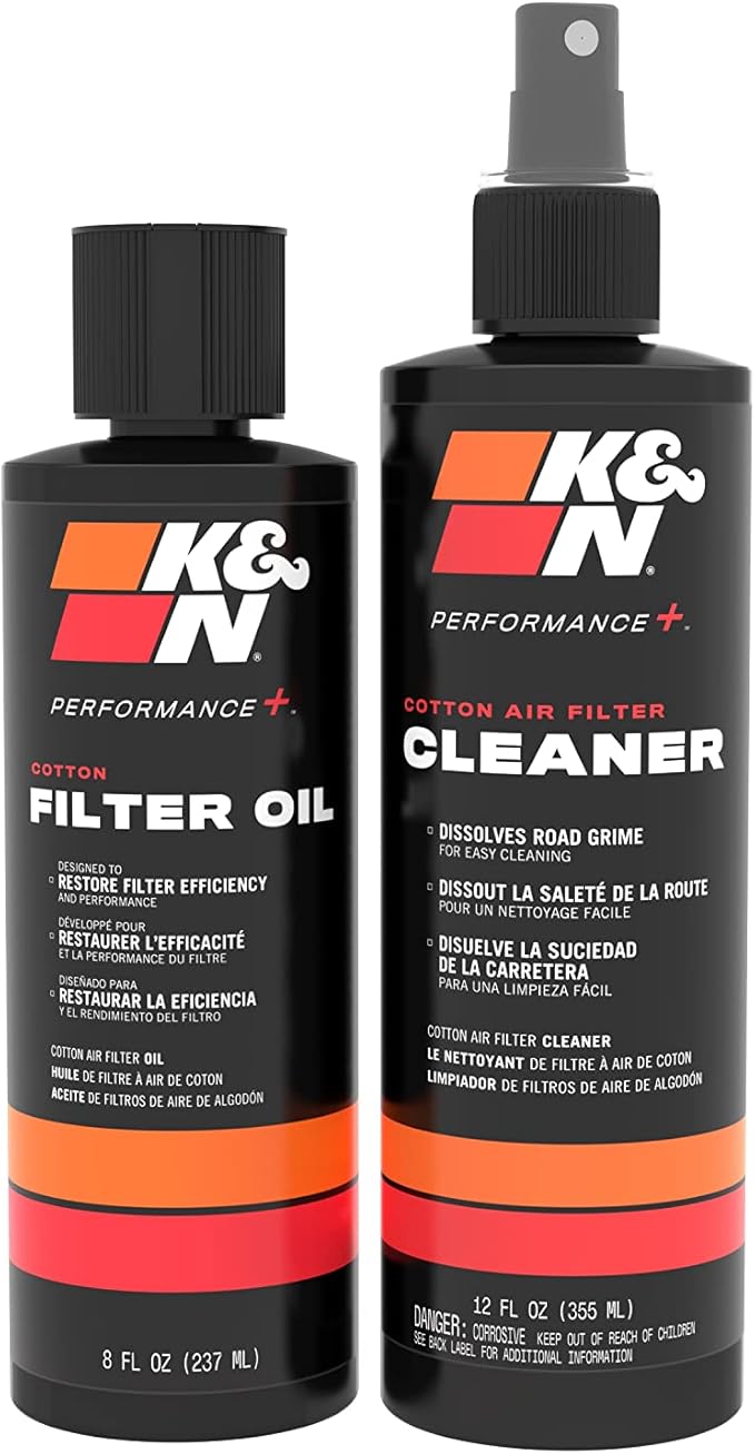 K&N Air Filter Cleaning Kit: Squeeze Bottle Filter Cleaner and Blue Oil Kit; Restores Engine Air Filter Performance; Service Kit-99-5050BL