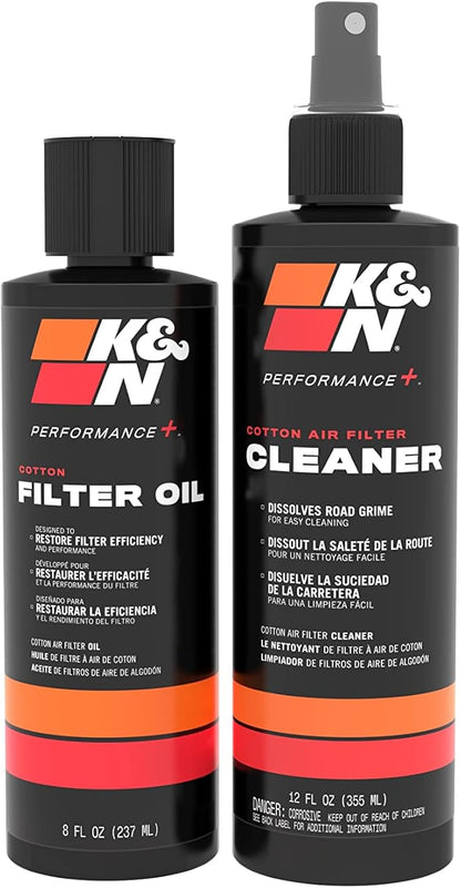 K&N Air Filter Cleaning Kit: Squeeze Bottle Filter Cleaner and Blue Oil Kit; Restores Engine Air Filter Performance; Service Kit-99-5050BL