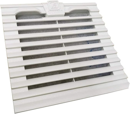 Tecnomatic ARIAF-150W Inlet Filter with Grill for Control Panel Enclosures, 6 x 6 Inch Air Exchange Vent, Snap-Mount Design, Hinged Front Grid