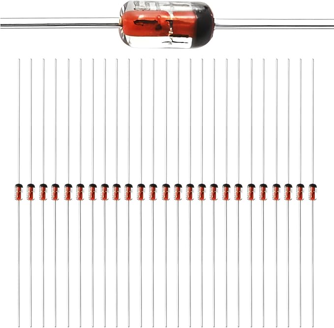 Chanzon 1N4148 Small Signal Fast Switching Diodes High-Speed Axial 200mA 100V DO-35 (DO-204AH) IN4148 Silicon Diodes (Pack of 100 Pieces)