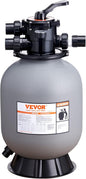 VEVOR 25023BX 16-inch, Up to 35 GPM Flow Rate, Above Inground Swimming Pool Sand System with 7-Way Multi-Port Valve, Filter, Backwash, Rinse, Recirculate, Waste, Winter, Closed Functions, Gray