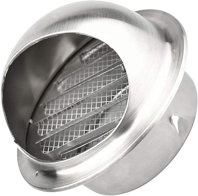 Wall Vent Cover 2"-12" Stainless Steel Round Exhaust Grille Outlet Ventilation, Air Vents Dryer, Weatherproof with Built-in Fly Screen Mesh, External Exhaust Extractor Kitchen Range Hood