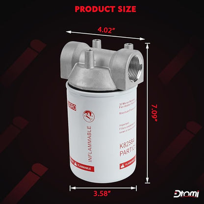 High Flow Fuel Filter, 1” NPT 30 Micronn Spin-on Cartridge Style Compatible With Mobile Portable and Stationary Disel Fuel Transfer Pump Tanks Boat