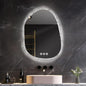 LUVODI Lighted LED Bathroom Mirror: 32”x24”Irregular Stone Pattern Frosted Wall Vanity Mirror with Bright Back Lit - Smart Dimmable Mirror Anti Fog with Touch Switch for Restroom Bedroom Living Room