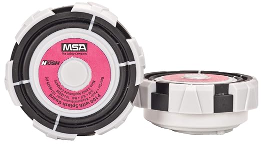 MSA 10146939 Advantage Respirator Particle Filter - P100 with Splash Guard, Quantity: 2 per Pack, Air-Purifying Respirator Pad, Cartridges Accessory, Air-Purifying Respiratory Protection Attachment