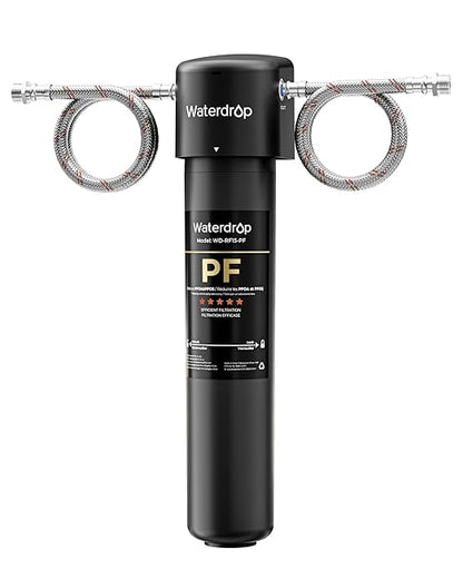 Waterdrop 15UA-PF Under Sink Water Filter, Reduce 80+ Impurities Including 𝟗𝟗.𝟗% 𝐏𝐅𝐎𝐀, 𝟗𝟗.𝟖% 𝐏𝐅𝐎𝐒, 96% Chloramine, Fluoride, VOCs, Chloroform (Replacement Filter: WD-RF15-PF)