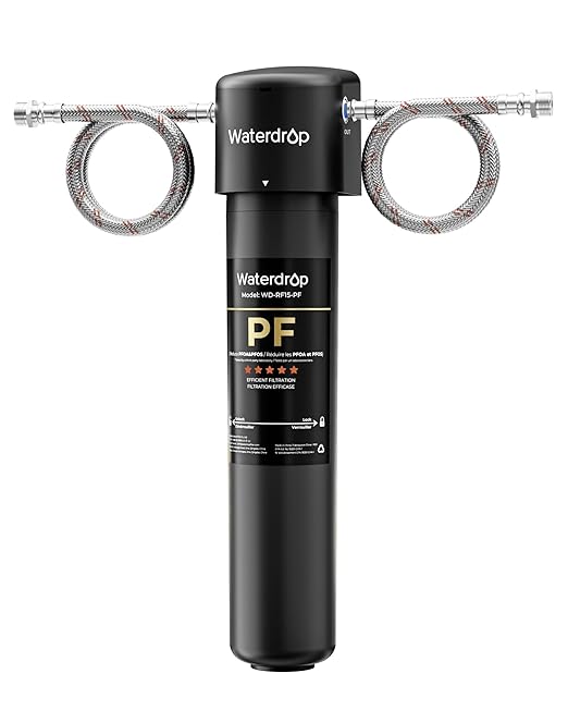 Waterdrop 15UA-PF Under Sink Water Filter, Reduce 80+ Impurities Including 𝟗𝟗.𝟗% 𝐏𝐅𝐎𝐀, 𝟗𝟗.𝟖% 𝐏𝐅𝐎𝐒, 96% Chloramine, Fluoride, VOCs, Chloroform (Replacement Filter: WD-RF15-PF)