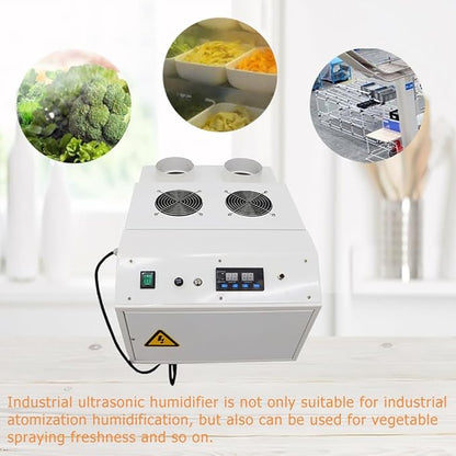 Industrial Ultrasonic Humidifier Cooler Sprayer 9kg/h Portable Continuous Cool Mist Maker Humidifier Commercial with Humidistat and Remote Sensor for Greenhouse Large Room