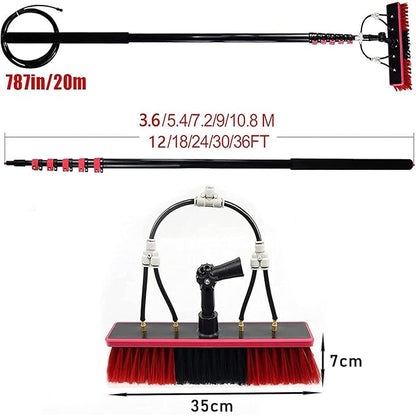 Spray Bar Kit Window Cleaning Brush, Outdoor Window Glass Solar Panel Cleaning,Extendable Cleaner For Greenhouse Roofs, Cleaning Photovoltaic And Solar Panels/35Cmbrushhead/12M/3,35cmbrushhead,10.8M/