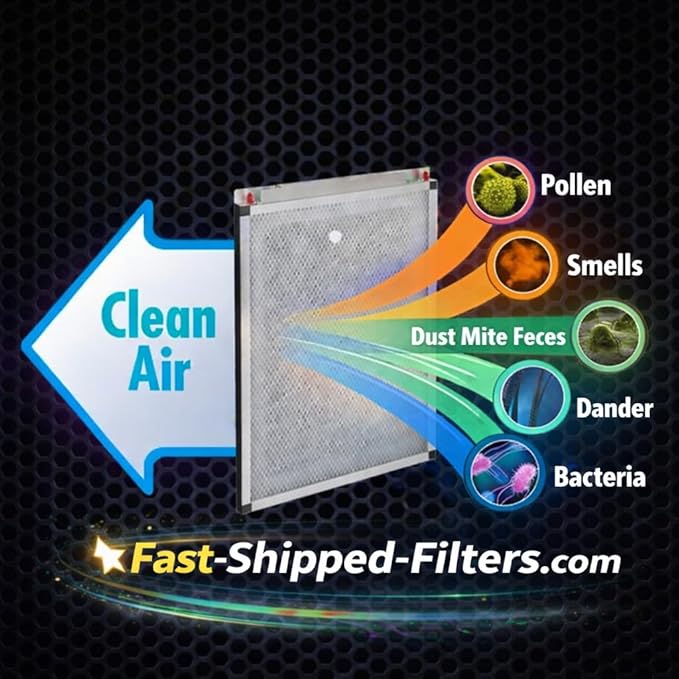 Fast-Shipped-Filters 7 Pack 16x25 Replacement Filter Pads Designed to Fit Dynamic Electronic Air Cleaner polarized pads refill White