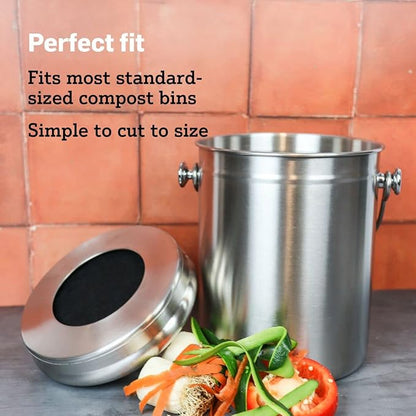Epica 12 Pack Charcoal Filter Replacement for Countertop Compost Bin | 2-in-1 Compost Bucket Filter Removes Odors | 6.5'