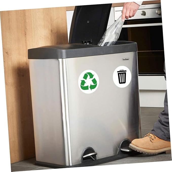 6 Sheets Self-Adhesive Garbage Classification Label Stickers for Waste Sorting Trash Can Decals for Home and Office Use Easy to Apply Waste Container Stickers