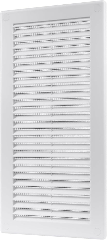 Vent Systems 4" x 11" (Opening Dimensions) White Plastic Soffit Vent Cover - Durable Flat Rectangular Air Vent Grille with Mesh Screen - Weather Ventilation Grill Wall & Ceiling Indoor & Outdoor