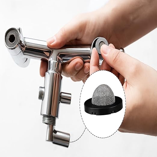 Honoson 40 Pcs Hose Washer with Screen Filter Washers Stainless Steel & Black Rubber Filter Gasket for 1" Inlet, Fits 5/8" Washing Machine & 3/4" Garden Hose Connector