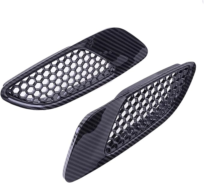 1 Pair Car Front Bonnet Hood Vent Air Intake Cover Compatible With BMW E90 E91 E92 E93 M3 2007-2011 2012 2013 Carbon Fiber Look