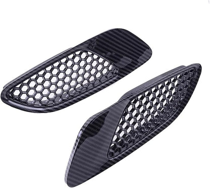 1 Pair Car Front Bonnet Hood Vent Air Intake Cover Compatible With BMW E90 E91 E92 E93 M3 2007-2011 2012 2013 Carbon Fiber Look