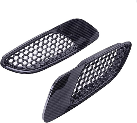 1 Pair Car Front Bonnet Hood Vent Air Intake Cover Compatible With BMW E90 E91 E92 E93 M3 2007-2011 2012 2013 Carbon Fiber Look
