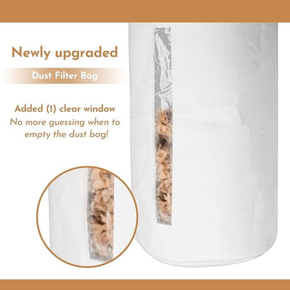 70334 Upgrade Dust Collector Filter Bags (1 Micron), for Wall Mount Dust Collectors Opening Size 4-5 inch Models, Grizzly, Shop Fox, Rockler Delta, Wen / DC5371/ 5372