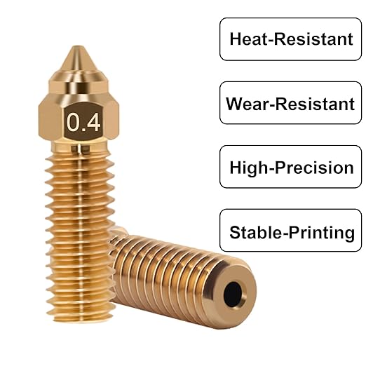 8Pcs K1 Nozzles 0.4mm, Brass High-Speed 3D Printer Nozzles Compatible with Creality Ender 3 V3 KE, K1, K1 Max, CR-K1, CR-10 SE, CR-M4 –Durability & Smooth Filament Flow,