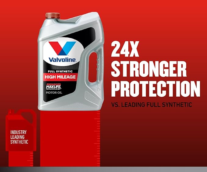Valvoline Full Synthetic High Mileage with MaxLife Technology SAE 10W-30 Motor Oil 1 QT (Pack of 2)