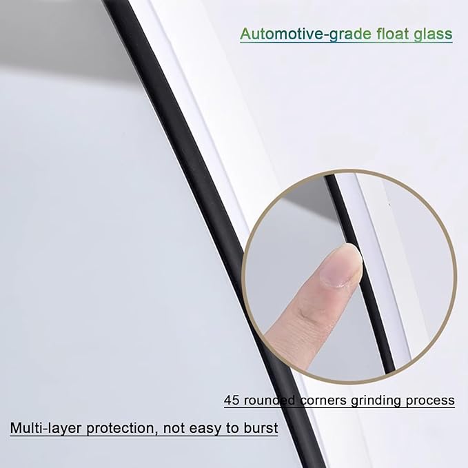 LED Bathroom Mirror，Bathroom Mirror with LED Lights，Illuminated Led Bathroom Mirror with Demister Pad，Illuminated LED Bathroom Mirror,3 Colours Backlit Makeup Mirror(A,H70*W90cm/H27.6*W35.4IN)