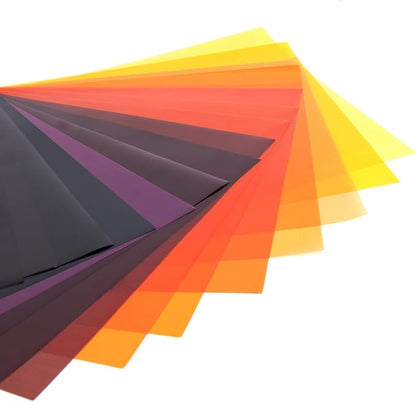 Selens 20pcs Color Gel Filter for Lighting Effect, 10x10 Inches Photography Color Correction Kit for Photo Video Studio, 20 Assorted Colors, Lighting Filters Transparent Color Sheet Filter Sheet Gels