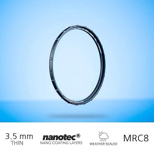 46mm X2 UV Filter for Camera Lenses - UV Protection Photography Filter with Lens Cloth - MRC8, Nanotec Coatings, Ultra-Slim, Traction Frame, Weather-Sealed by Breakthrough Photography