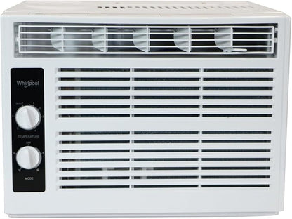 Whirlpool 5,000 BTU 115V Window Air Conditioner & Dehumidifier with Mechanical Controls, Window AC Unit for Apartment, Dorm Room, & Small Rooms up to 150 Square Feet in White
