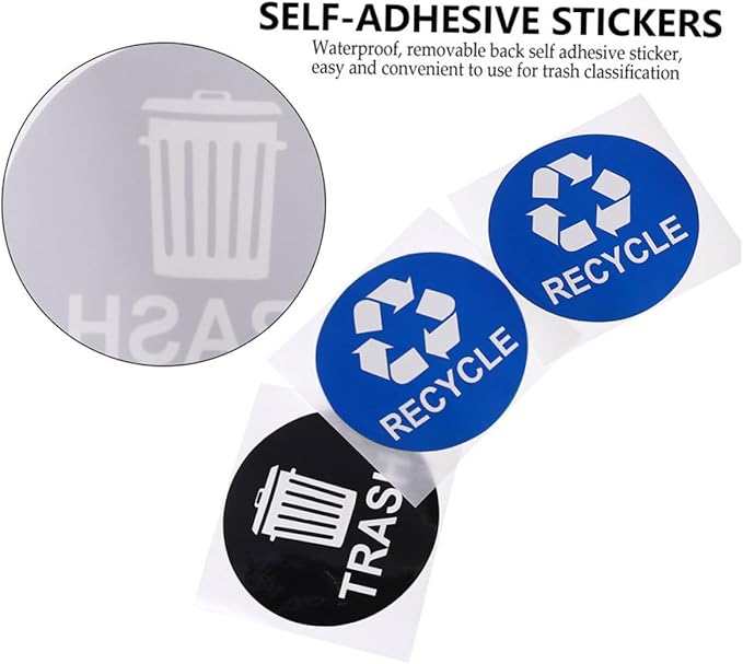 8pcs Trash Can Bathroom Labels Waste Sorting Stickers Garbage Classification Decals for Bedroom