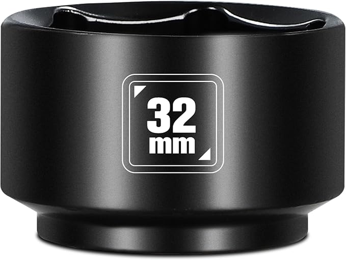 BLACKROBOT 32mm Low Profile Oil Filter Socket, 3/8" Drive 6-Point Oil Filter Cap Remover and Installer Tool, Chrome Vanadium Steel