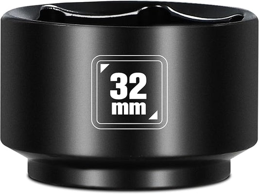 BLACKROBOT 32mm Low Profile Oil Filter Socket, 3/8" Drive 6-Point Oil Filter Cap Remover and Installer Tool, Chrome Vanadium Steel