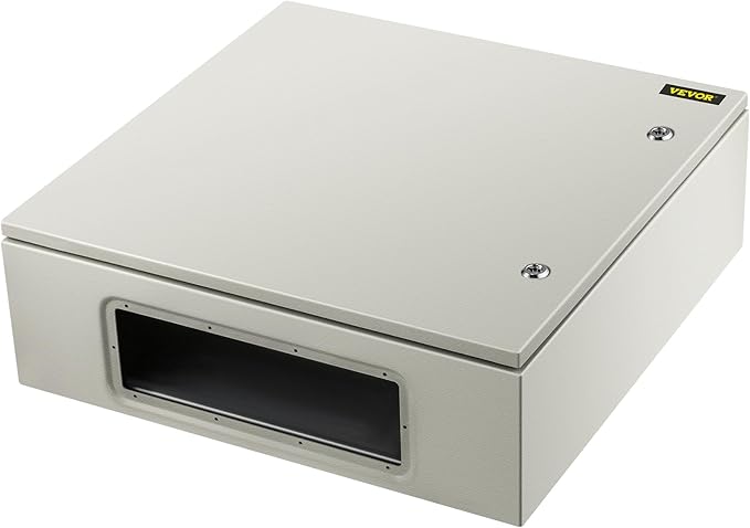 VEVOR NEMA Steel Enclosure, 24 x 24 x 8'' NEMA 4X Steel Electrical Box, IP66 Waterproof & Dustproof, Outdoor/Indoor Electrical Junction Box, with Mounting Plate