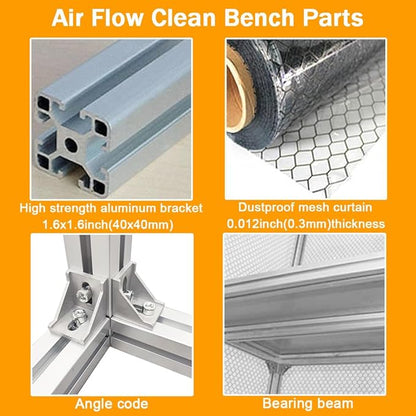 INTBUYING Air Flow Clean Bench Vertical Laminar Flow Hood Dust Free Room Workshop 110V Aluminum Blade Fan with HEPA Filter Dust Free Work 47.2x23.6x29.1in for Phone LCD Repair Laboratory Using
