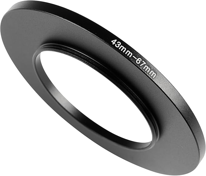 43-67mm Metal Step-Up Ring Adapter Compatible with Mirrorless Cameras DSLR Lens, UV CPL ND Filter Thread Converter, Black